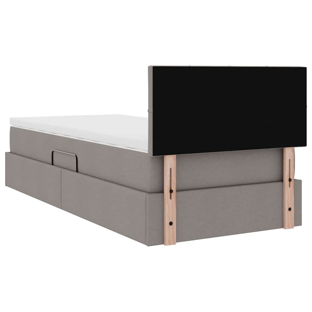 Krevet s prostorom za pohranu s LED-om Sivo-smeđa 90 x 190 cm
