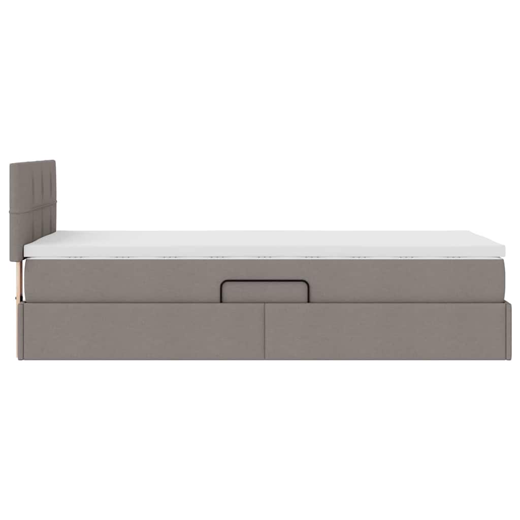 Krevet s prostorom za pohranu s LED-om Sivo-smeđa 90 x 200 cm