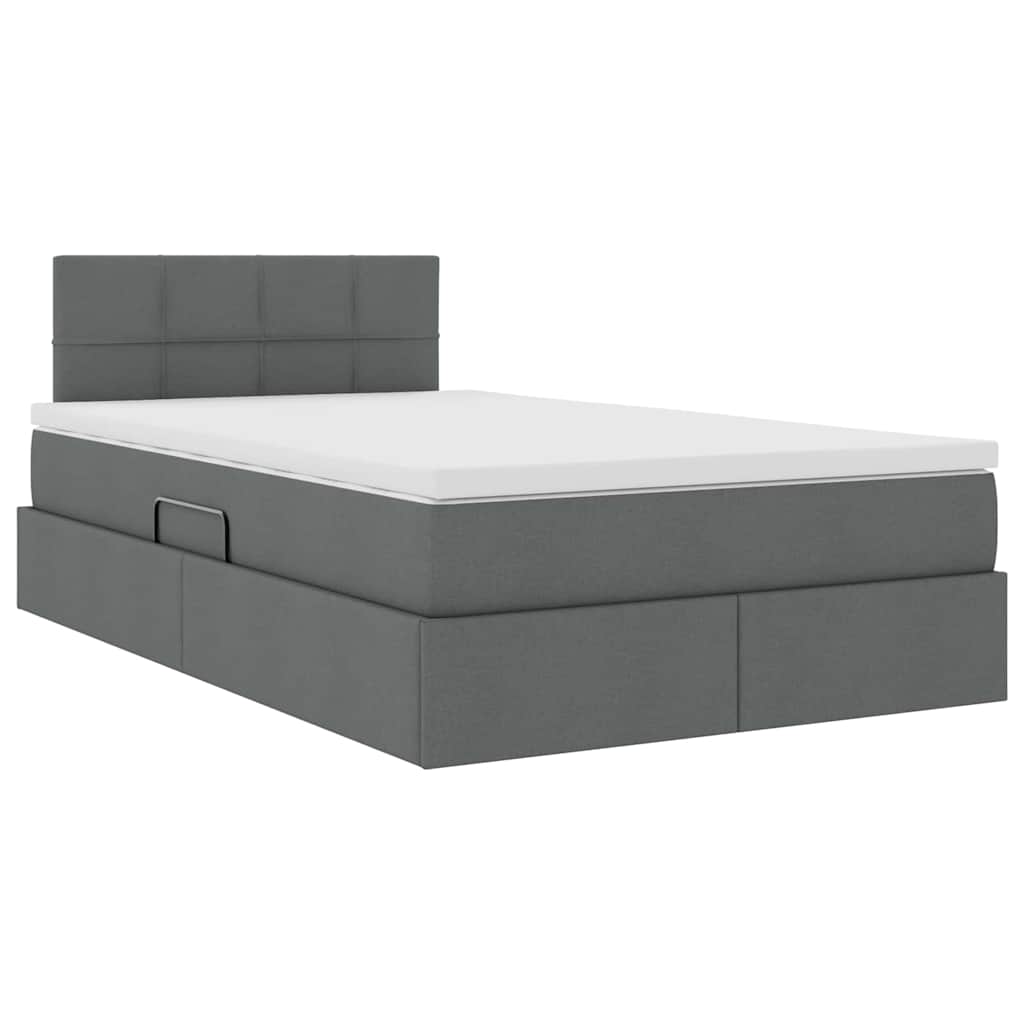 Krevet s prostorom za pohranu s LED-om Tamno siva 120 x 190 cm