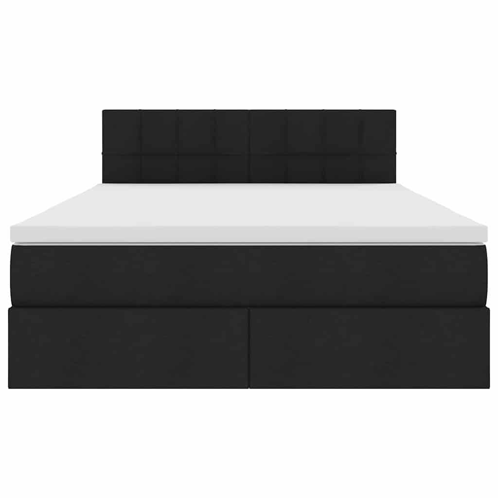 Krevet s prostorom za pohranu s LED-om Crna 140 x 190 cm