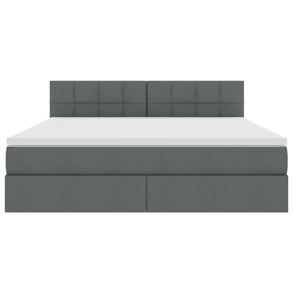 Krevet s prostorom za pohranu s LED-om Tamno siva 160 x 200 cm