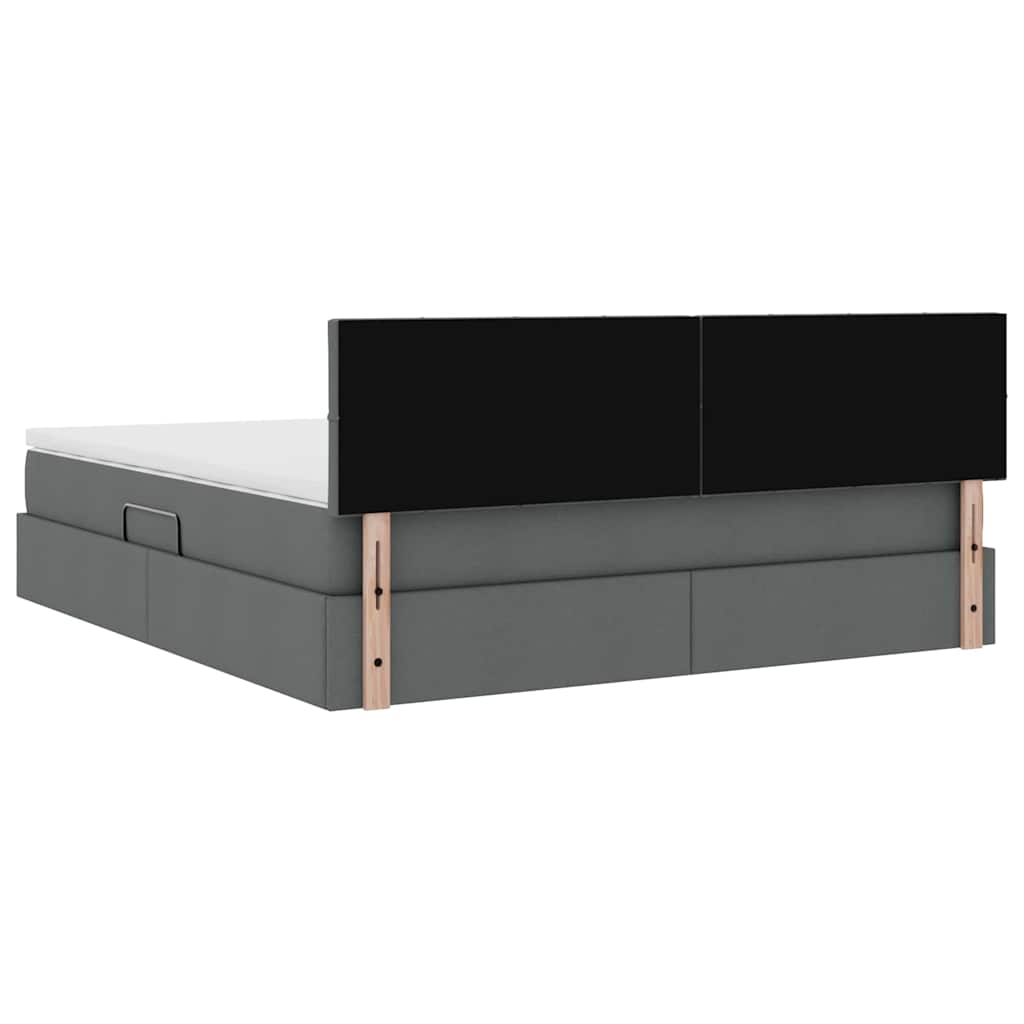 Krevet s prostorom za pohranu s LED-om Tamno siva 180 x 200 cm
