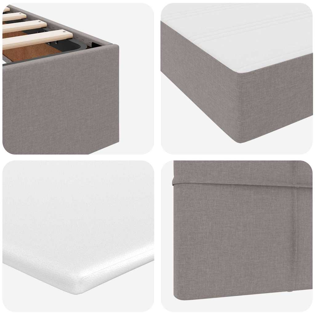Krevet s prostorom za pohranu s LED-om Sivo-smeđa 200 x 200 cm