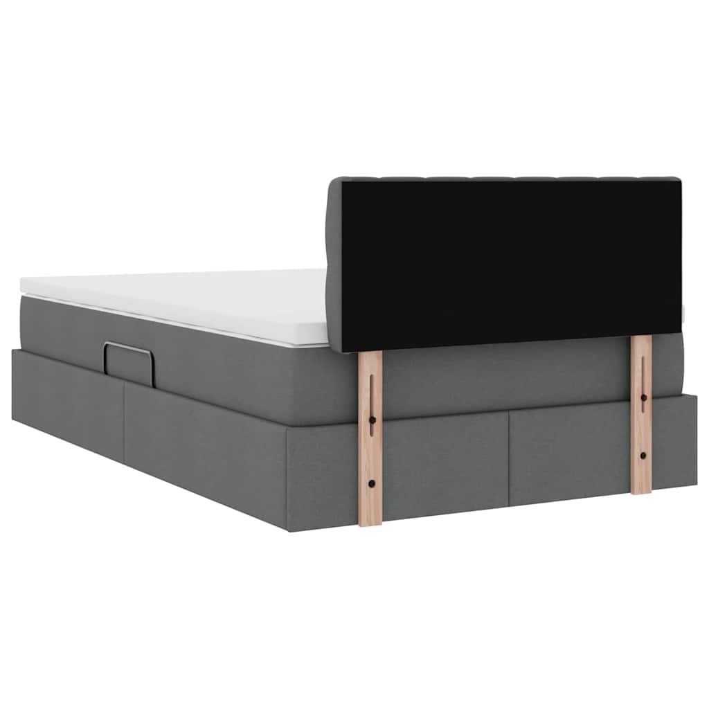 Krevet s prostorom za pohranu s LED-om Tamno siva 120 x 190 cm