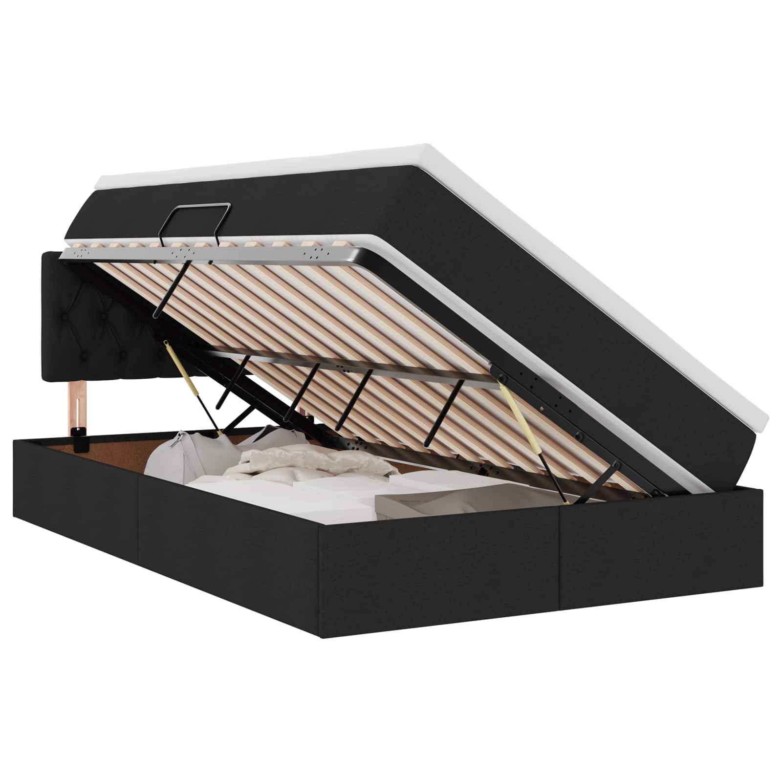 Krevet s prostorom za pohranu s LED-om Crna 120 x 190 cm