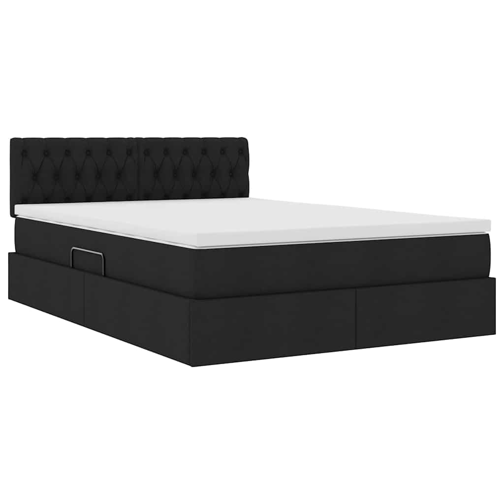 Krevet s prostorom za pohranu s LED-om Crna 140 x 200 cm