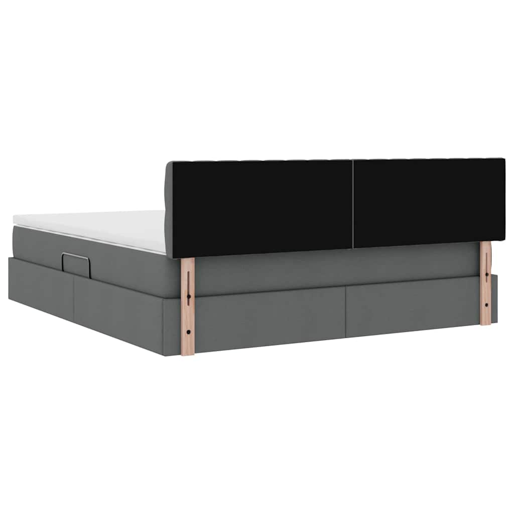 Krevet s prostorom za pohranu s LED-om Tamno siva 180 x 200 cm