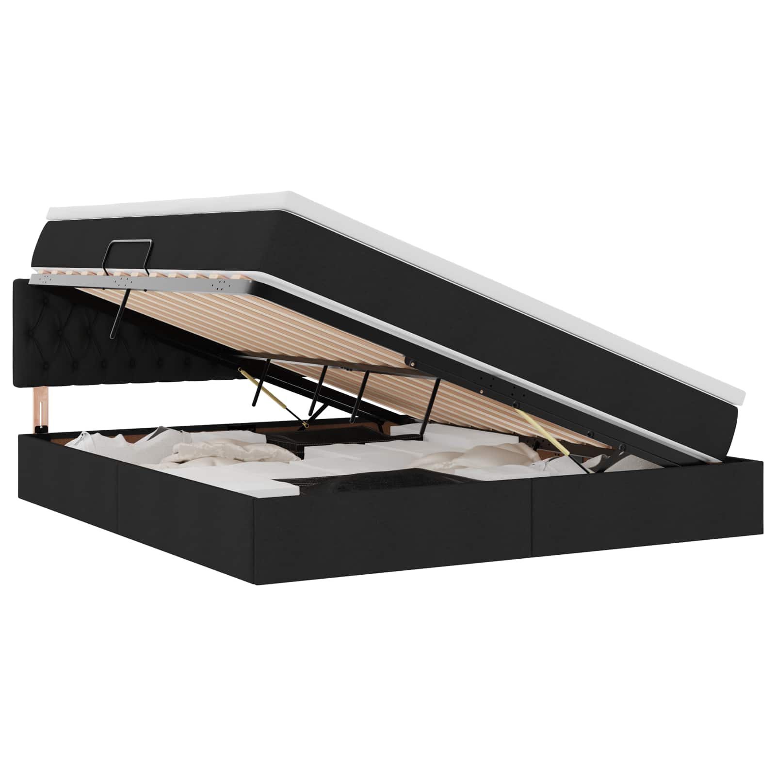 Krevet s prostorom za pohranu s LED-om Crna 180 x 200 cm
