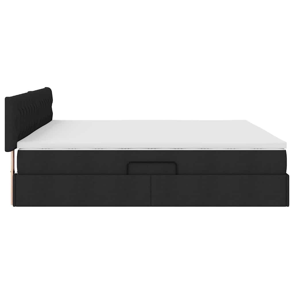 Krevet s prostorom za pohranu s LED-om Crna 200 x 200 cm