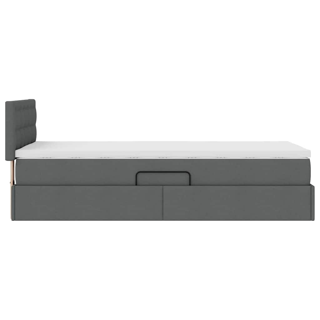 Krevet s prostorom za pohranu s LED-om Tamno siva 90 x 190 cm