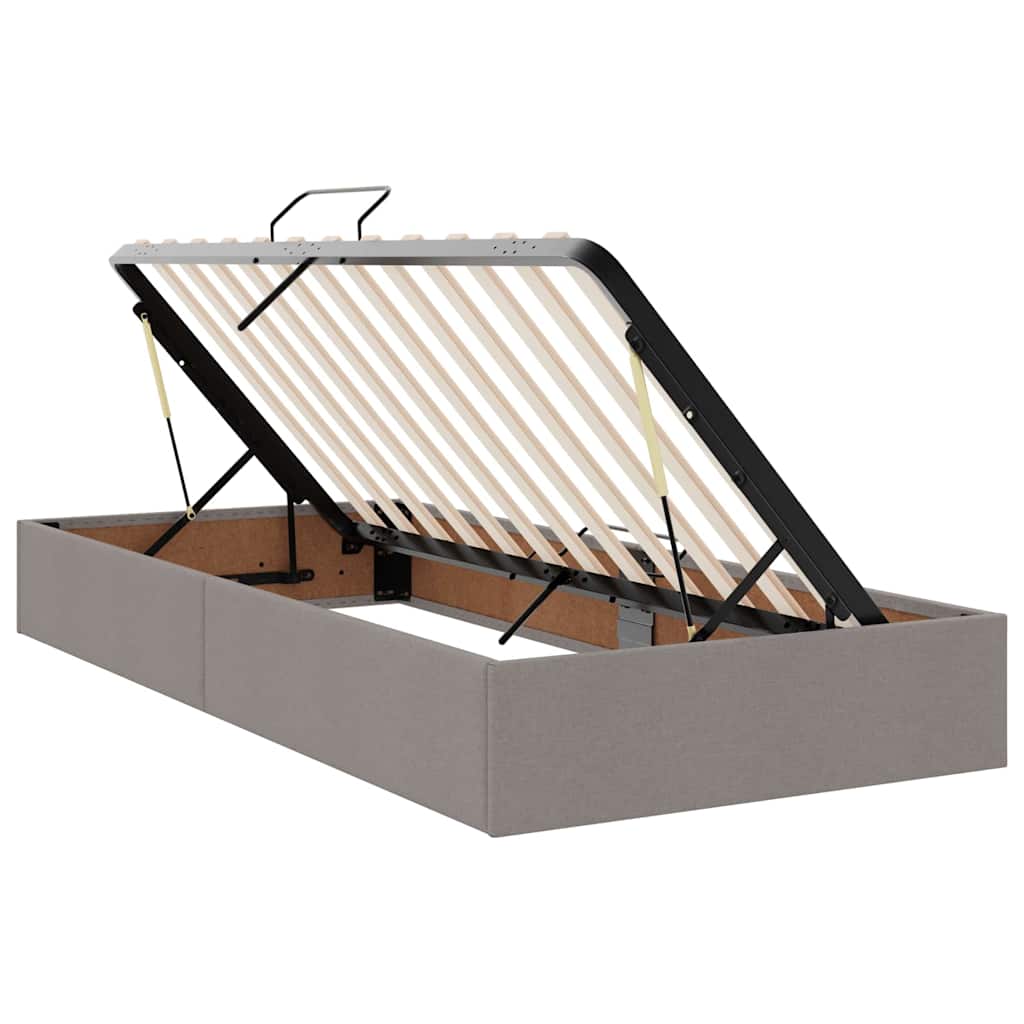 Krevet s prostorom za pohranu s LED-om Sivo-smeđa 90 x 190 cm