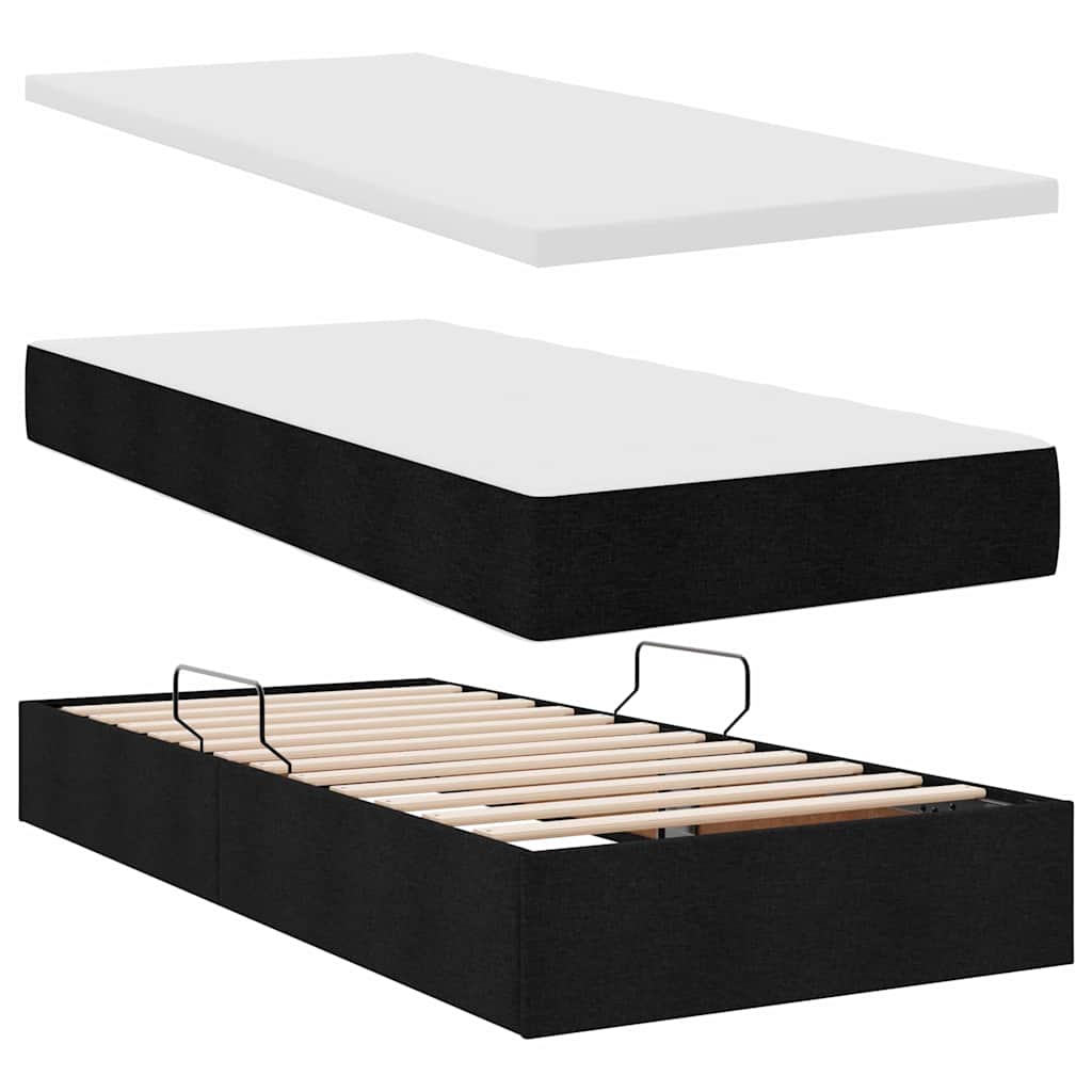 Krevet s prostorom za pohranu s LED-om Crna 100 x 200 cm