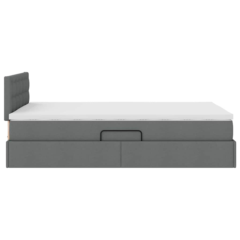 Krevet s prostorom za pohranu s LED-om Tamno siva 120 x 190 cm