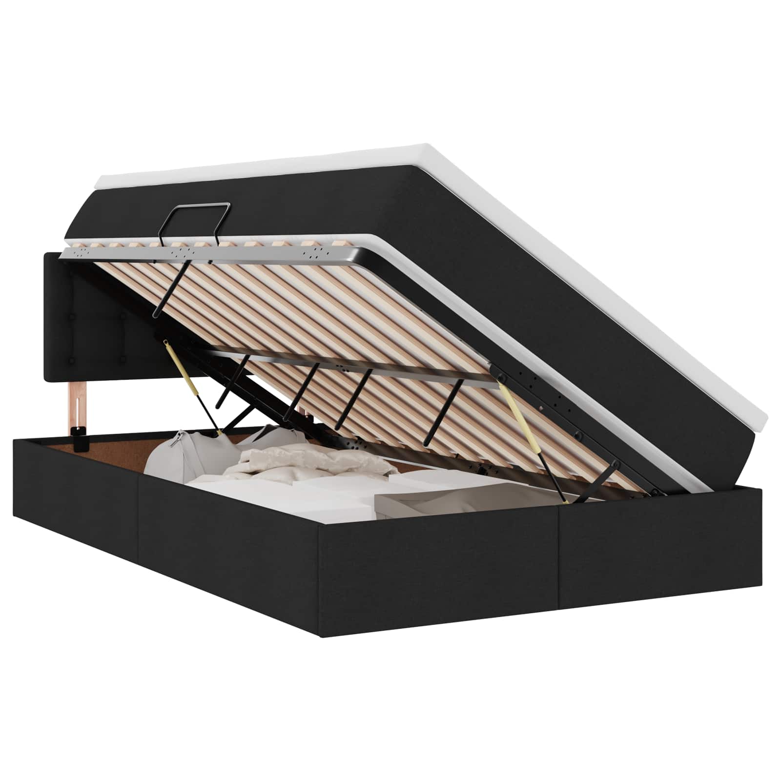 Krevet s prostorom za pohranu s LED-om Crna 120 x 190 cm