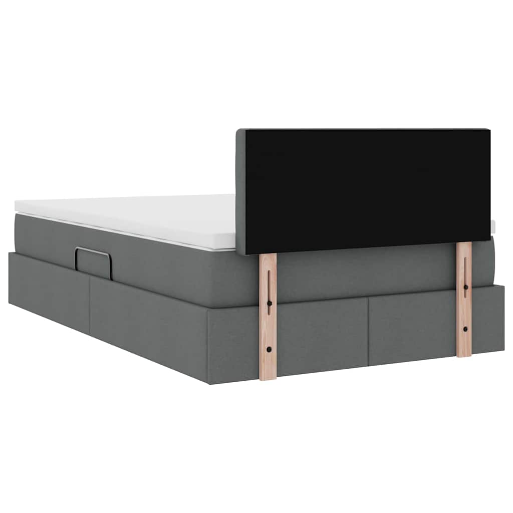 Krevet s prostorom za pohranu s LED-om Tamno siva 120 x 200 cm