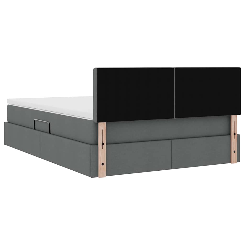 Krevet s prostorom za pohranu s LED-om Tamno siva 140 x 200 cm