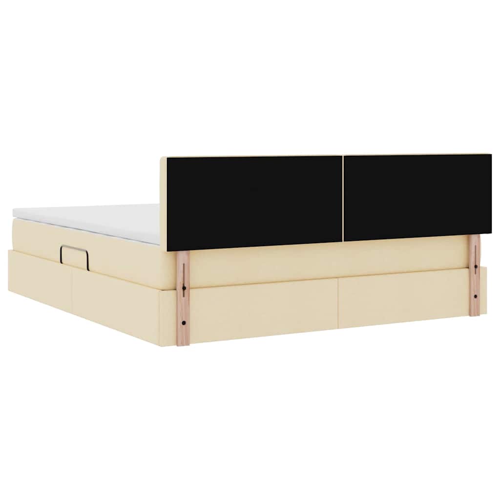 Krevet s prostorom za pohranu s LED-om Krema 180 x 200 cm