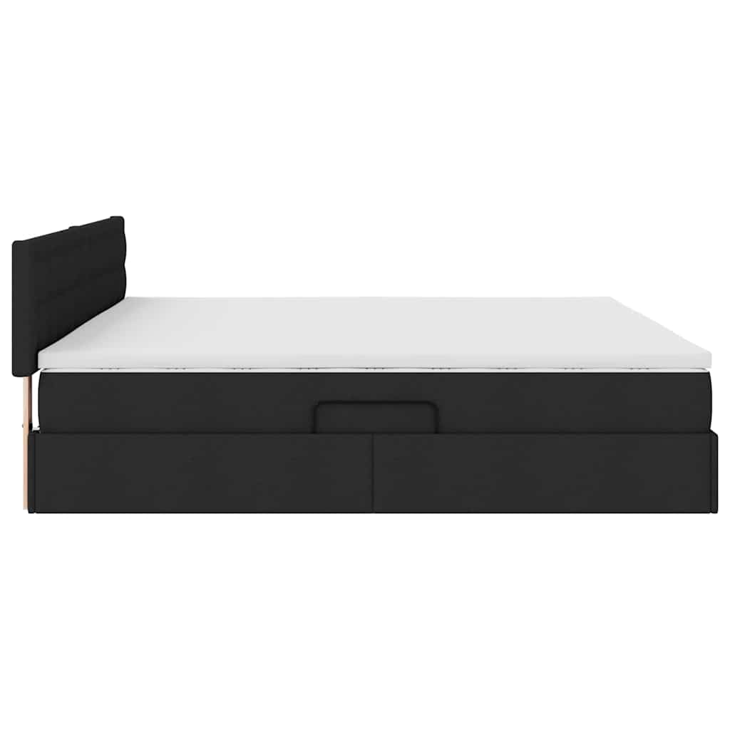 Krevet s prostorom za pohranu s LED-om Crna 200 x 200 cm