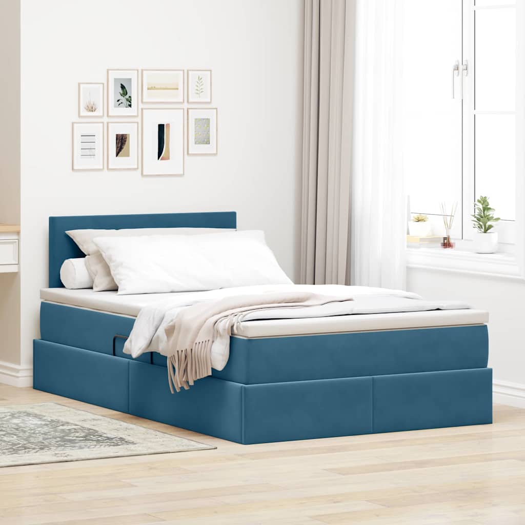 Krevet s prostorom za pohranu s LED-om Plava 120 x 190 cm