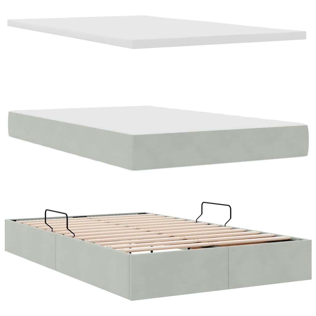 Krevet s prostorom za pohranu s LED-om 120 x 200 cm Baršun