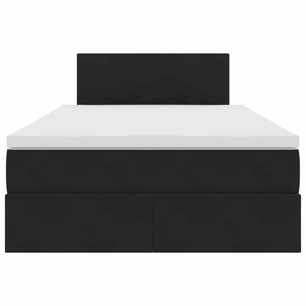 Krevet s prostorom za pohranu s LED-om Crna 120 x 200 cm Baršun
