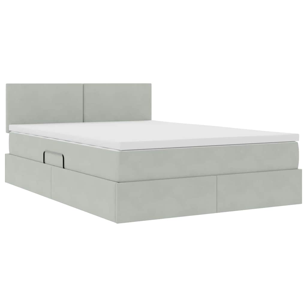 Krevet s prostorom za pohranu s LED-om 140 x 190 cm Baršun