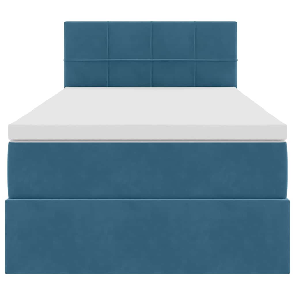Krevet s prostorom za pohranu s LED-om Tamno plava 90 x 190 cm