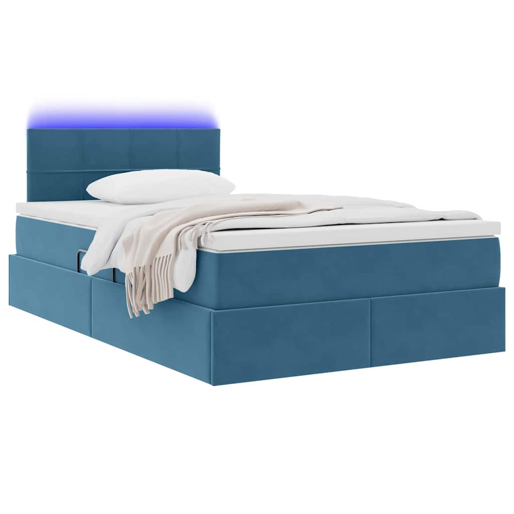 Krevet s prostorom za pohranu s LED-om Plava 120 x 190 cm