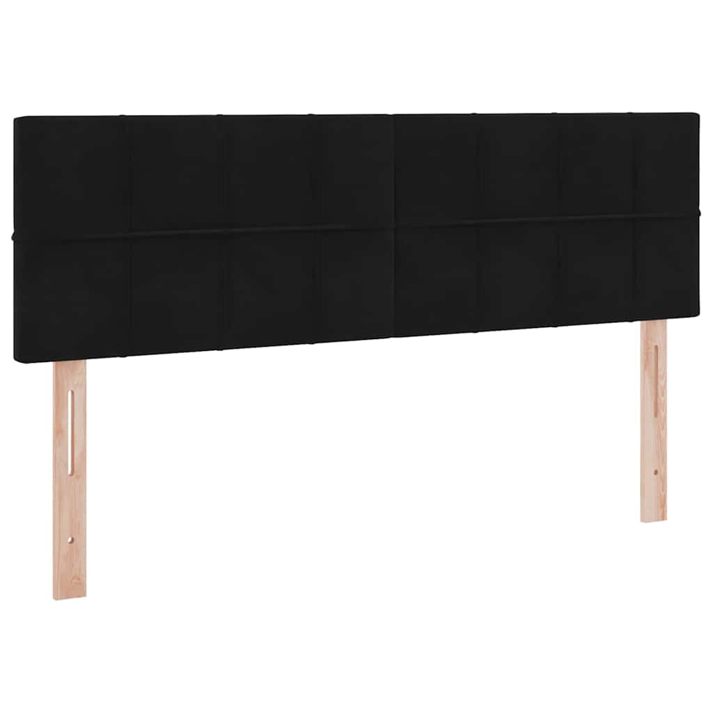 Krevet s prostorom za pohranu s LED-om Crna 140 x 190 cm Baršun