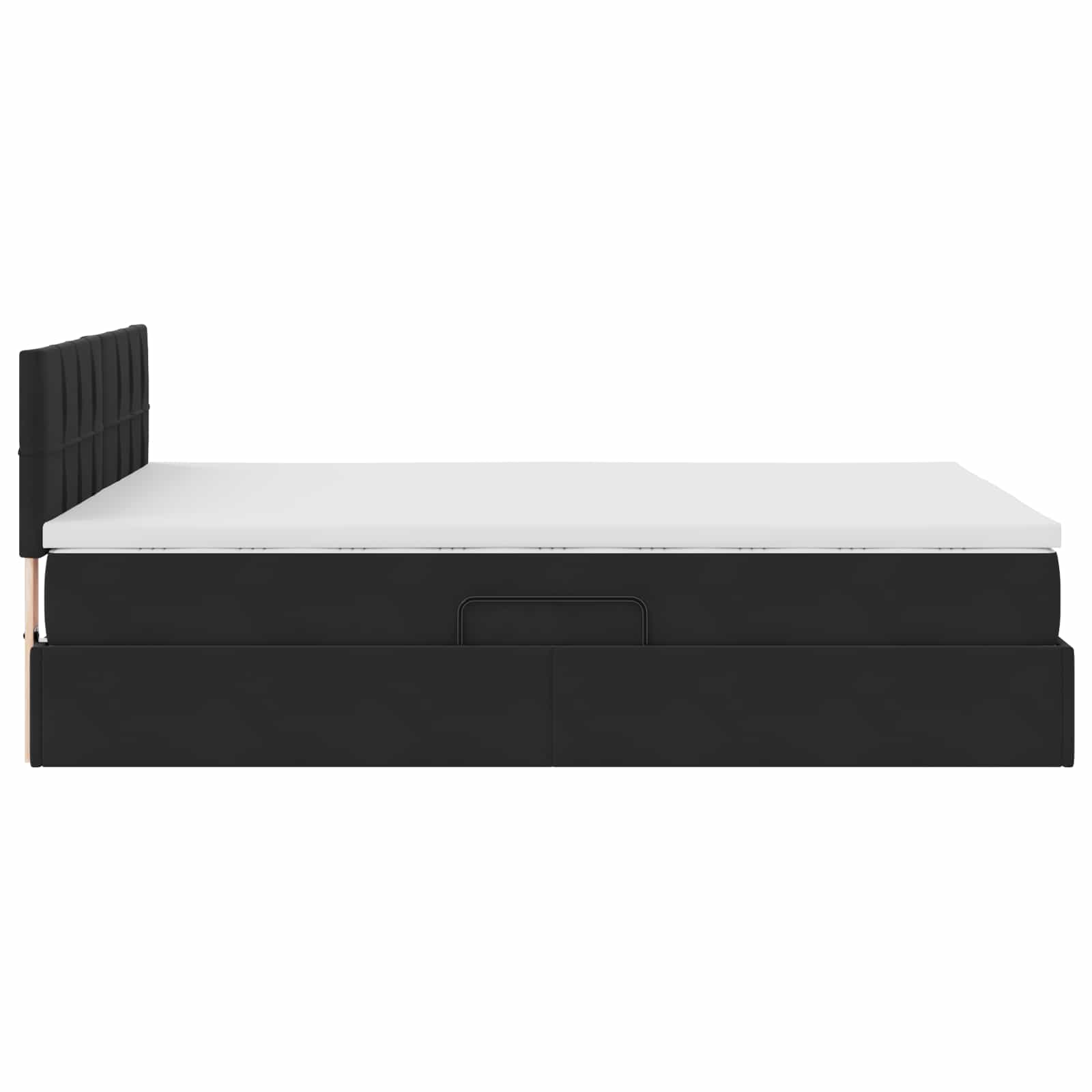 Krevet s prostorom za pohranu s LED-om Crna 140 x 200 cm Baršun