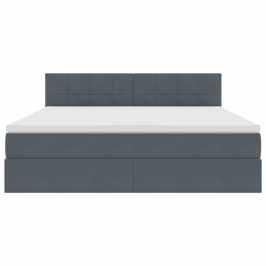 Krevet s prostorom za pohranu s LED-om Tamno siva 180 x 200 cm