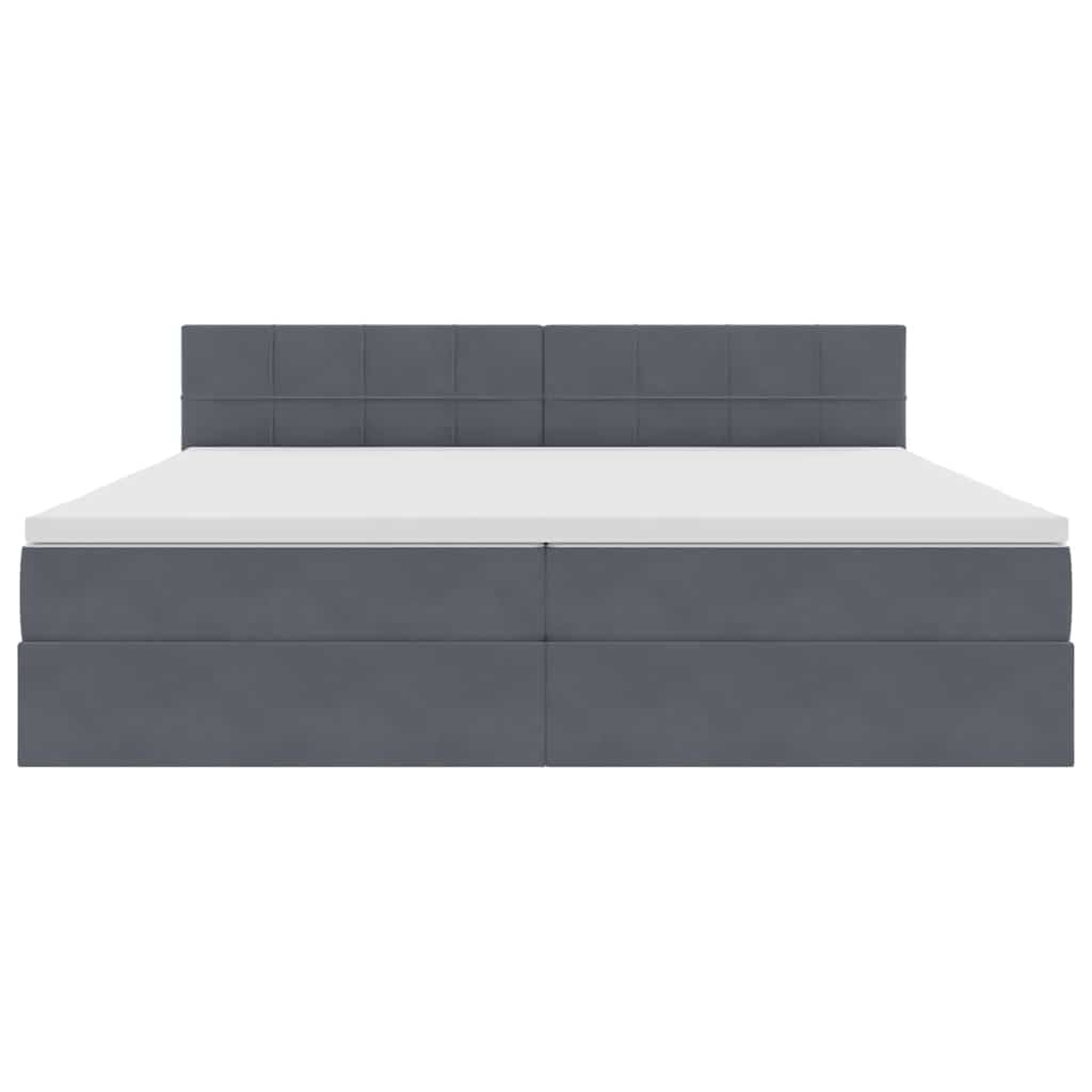 Krevet s prostorom za pohranu s LED-om Tamno siva 200 x 200 cm