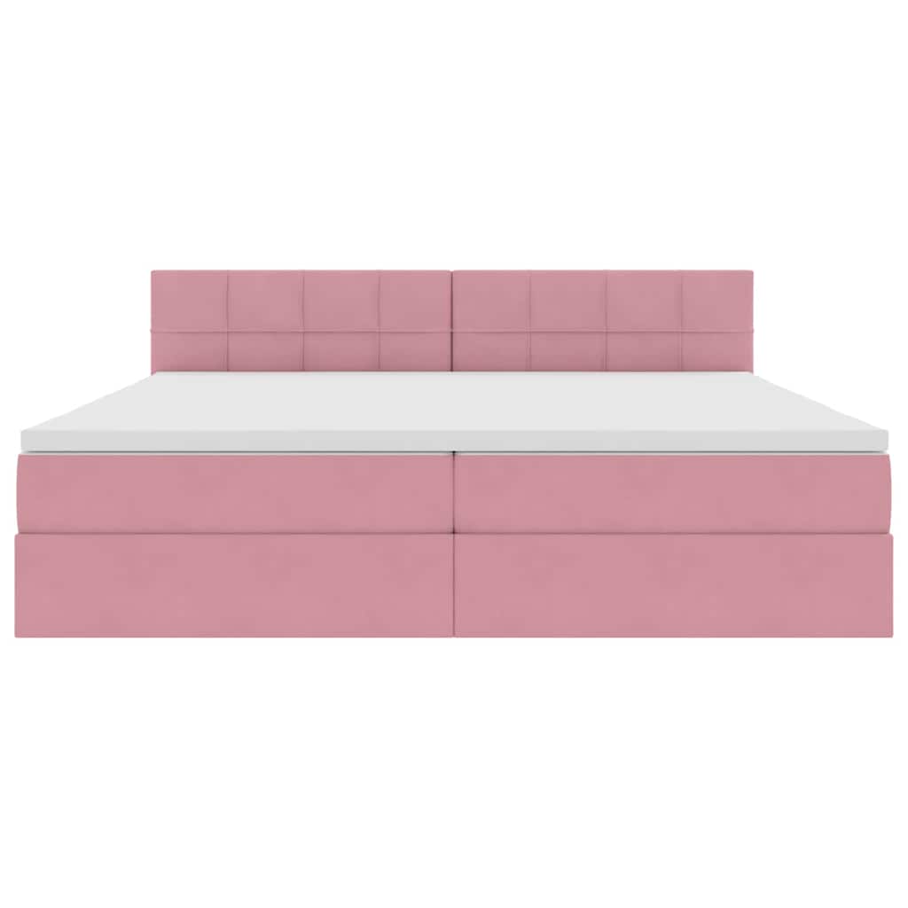 Krevet s prostorom za pohranu s LED-om Ružičasta 200 x 200 cm