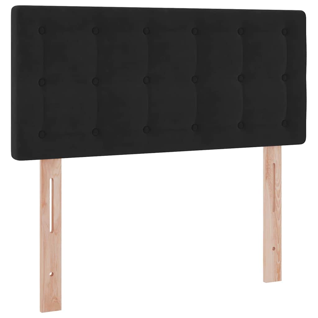 Krevet s prostorom za pohranu s LED-om Crna 100 x 200 cm Baršun