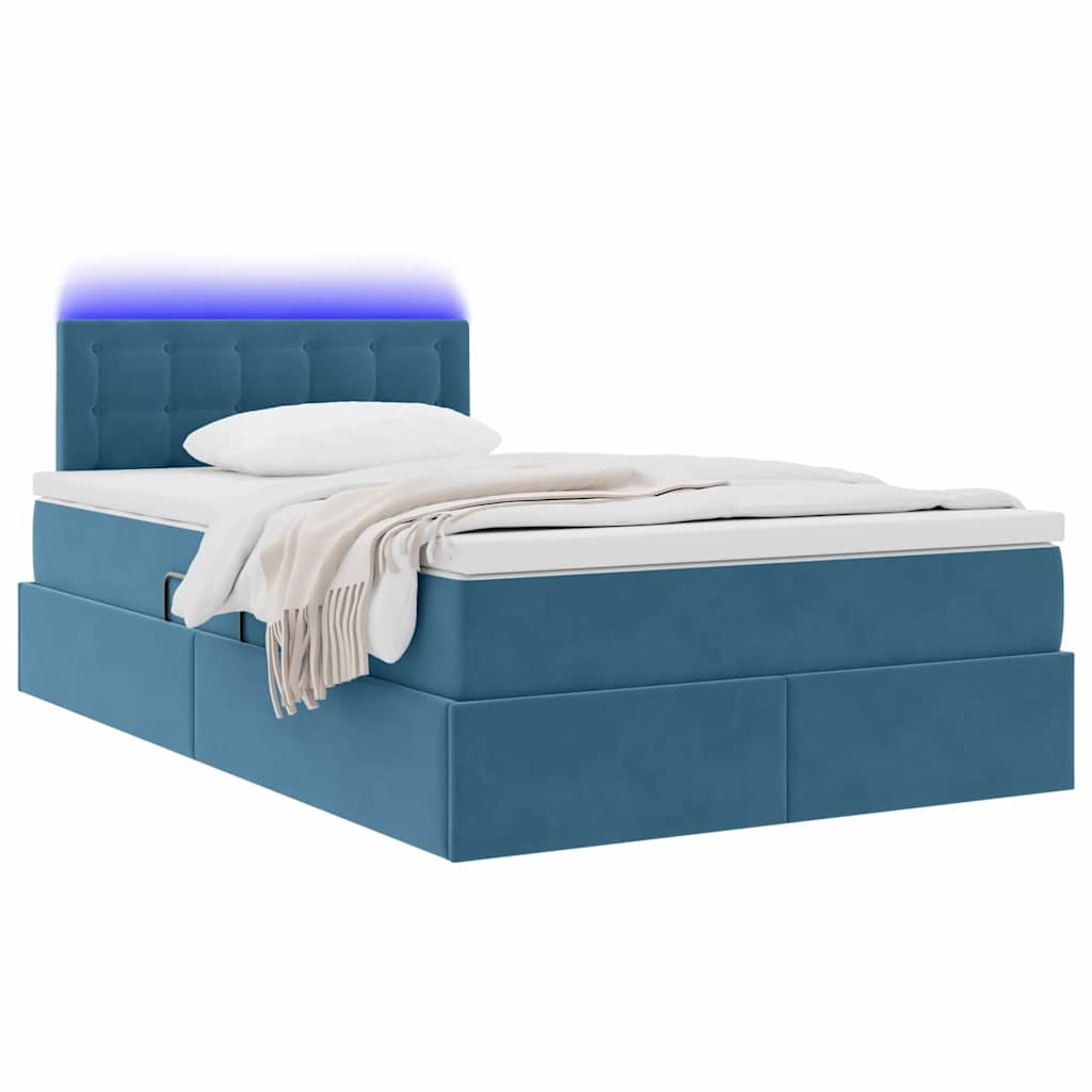 Krevet s prostorom za pohranu s LED-om Plava 120 x 190 cm