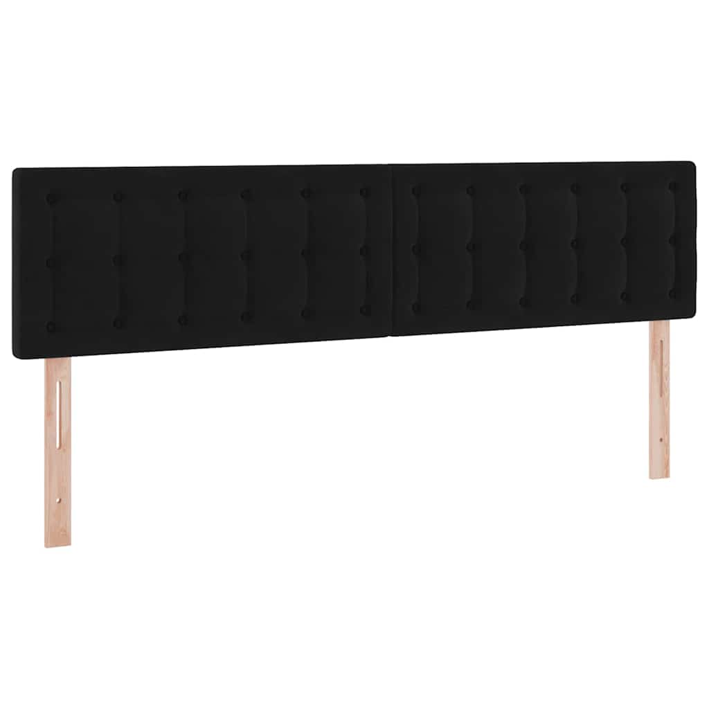 Krevet s prostorom za pohranu s LED-om Crna 160 x 200 cm Baršun