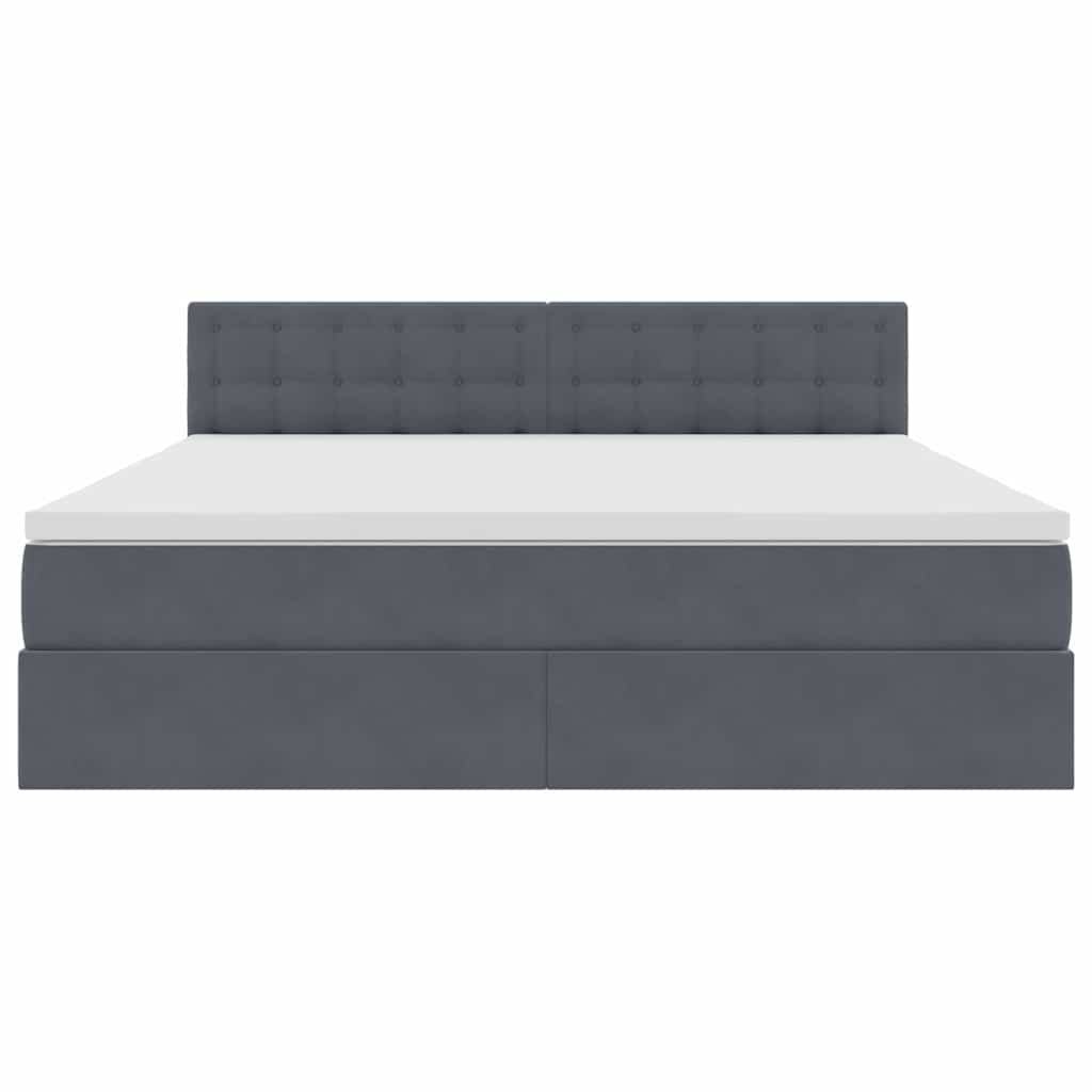 Krevet s prostorom za pohranu s LED-om Tamno siva 180 x 200 cm