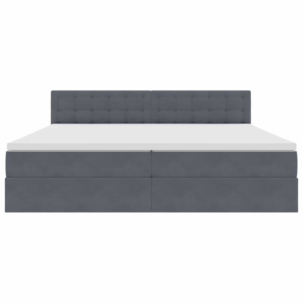 Krevet s prostorom za pohranu s LED-om Tamno siva 200 x 200 cm