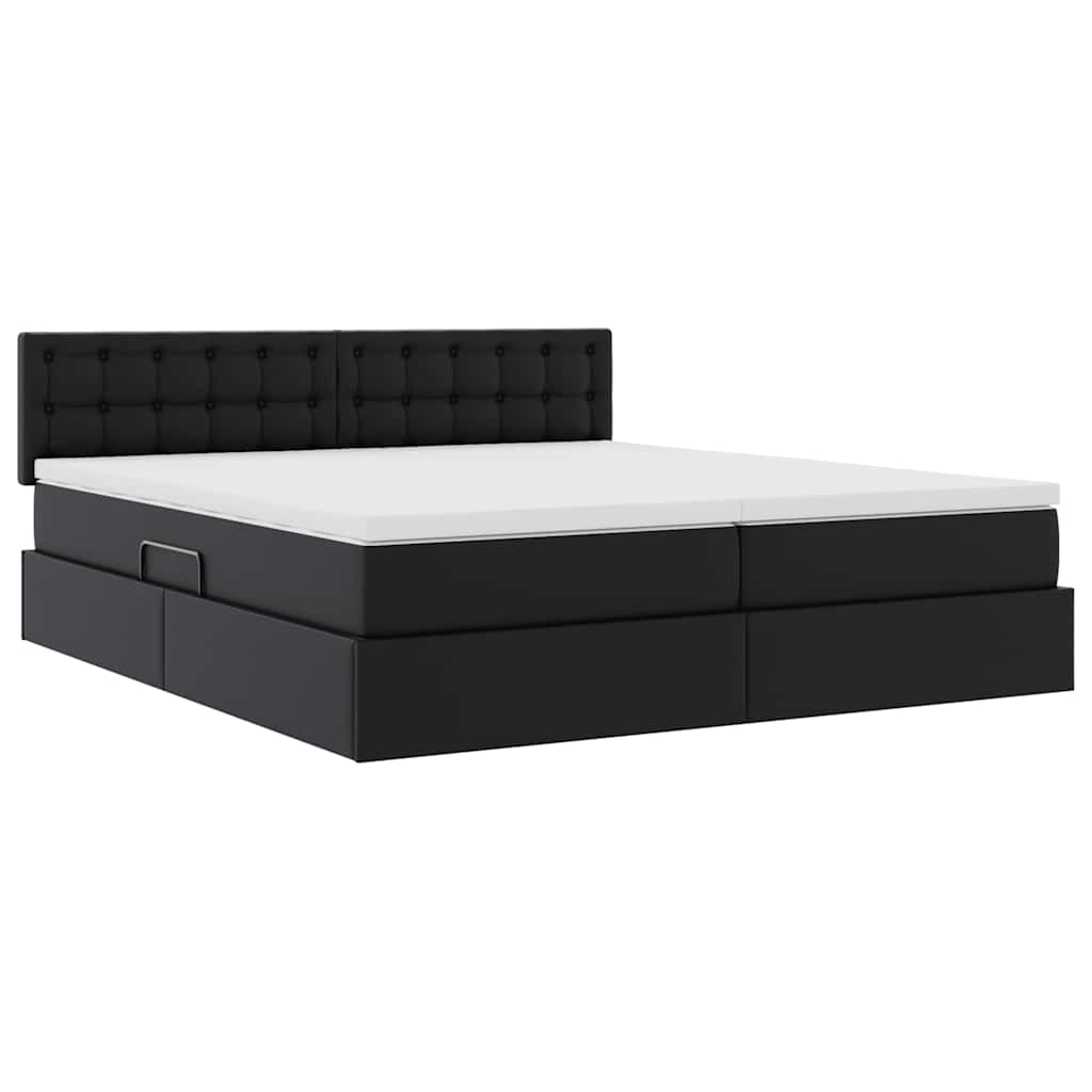 Krevet s prostorom za pohranu s LED-om Crna 180 x 200 cm