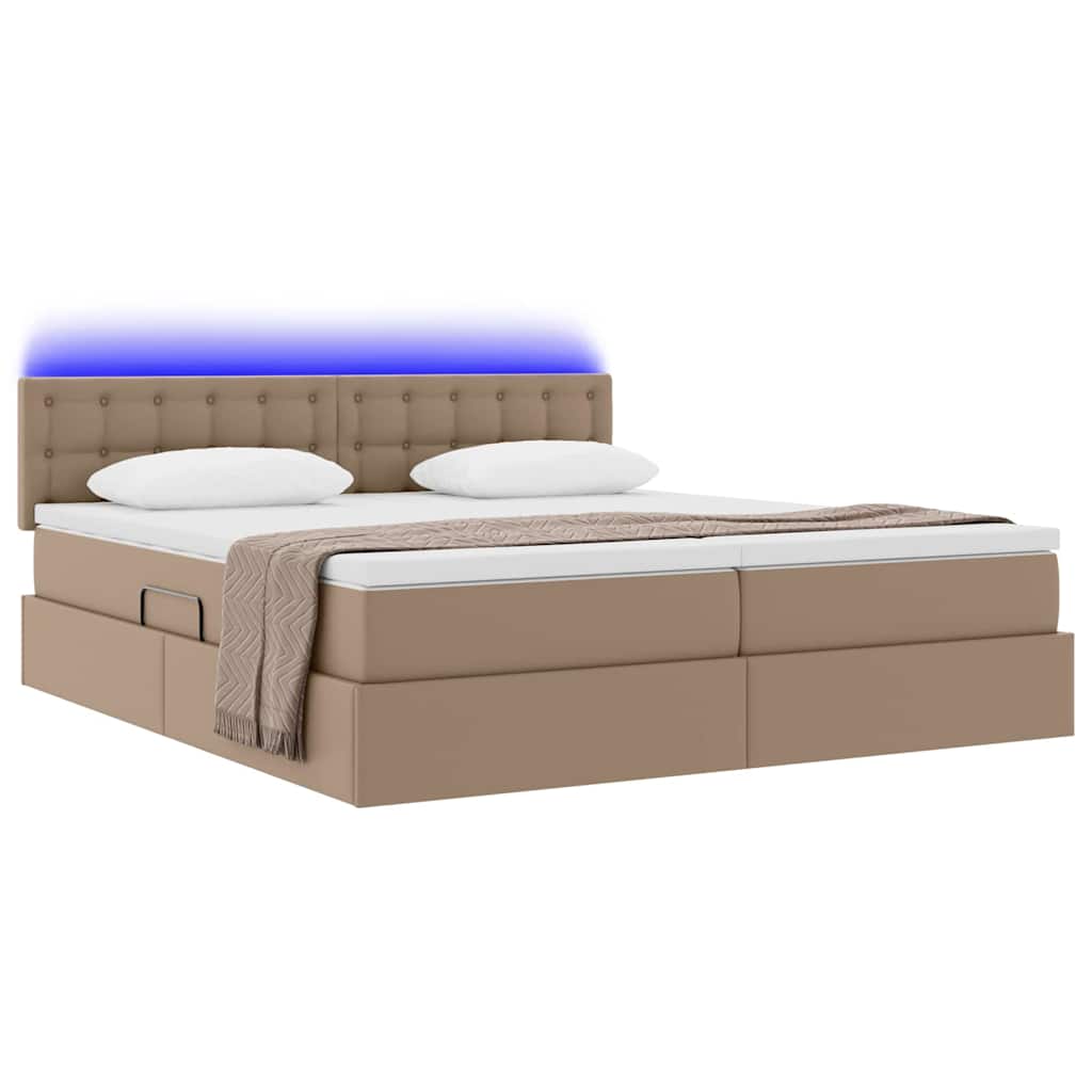 Krevet s prostorom za pohranu s LED-om Kapućino 180 x 200 cm