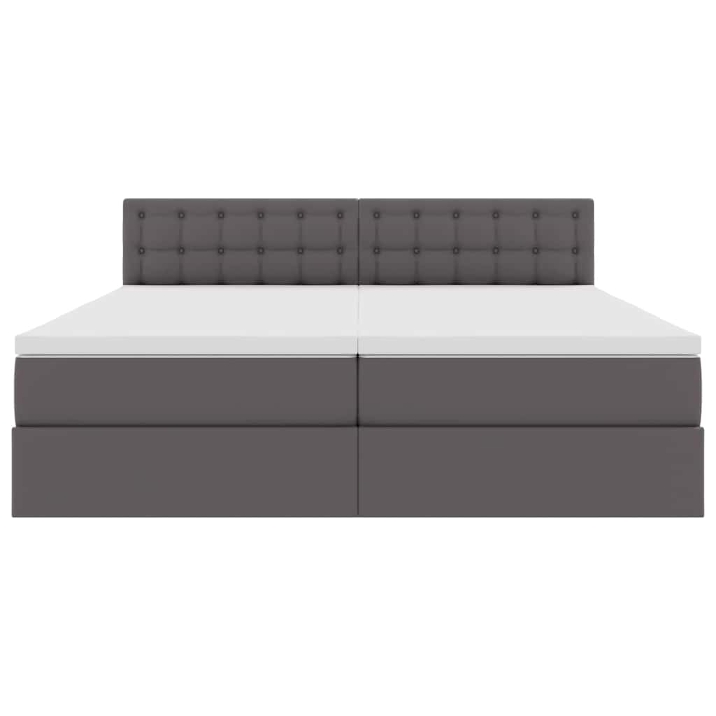 Krevet s prostorom za pohranu s LED-om Siva 200 x 200 cm
