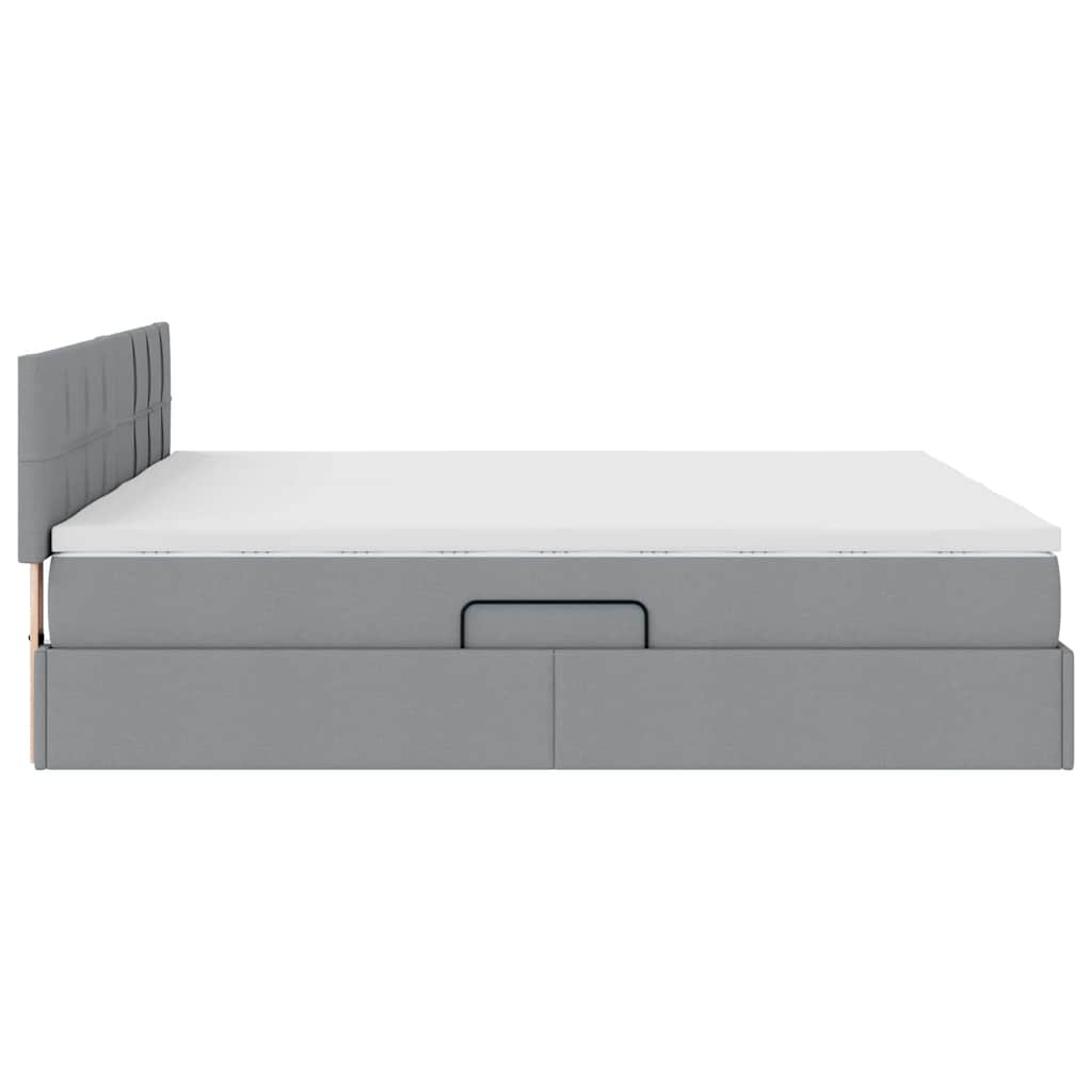Krevet S LED lampica Svijetlo siva 180 x 200 cm tkanina