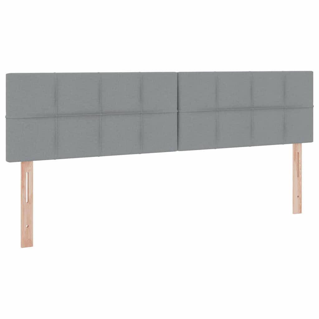 Krevet S LED lampica Svijetlo siva 200 x 200 cm tkanina
