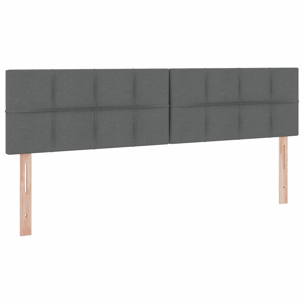 Krevet S LED lampica s pohranom Tamno siva 200 x 200 cm tkanina