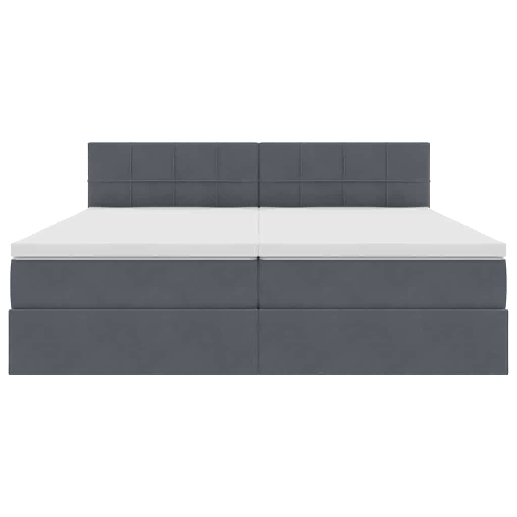 Krevet s LED trakama s pohranom Tamno siva 180 x 200 cm Baršun