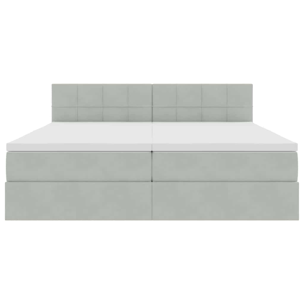 Krevet s LED trakama Svijetlo siva 200 x 200 cm Baršun