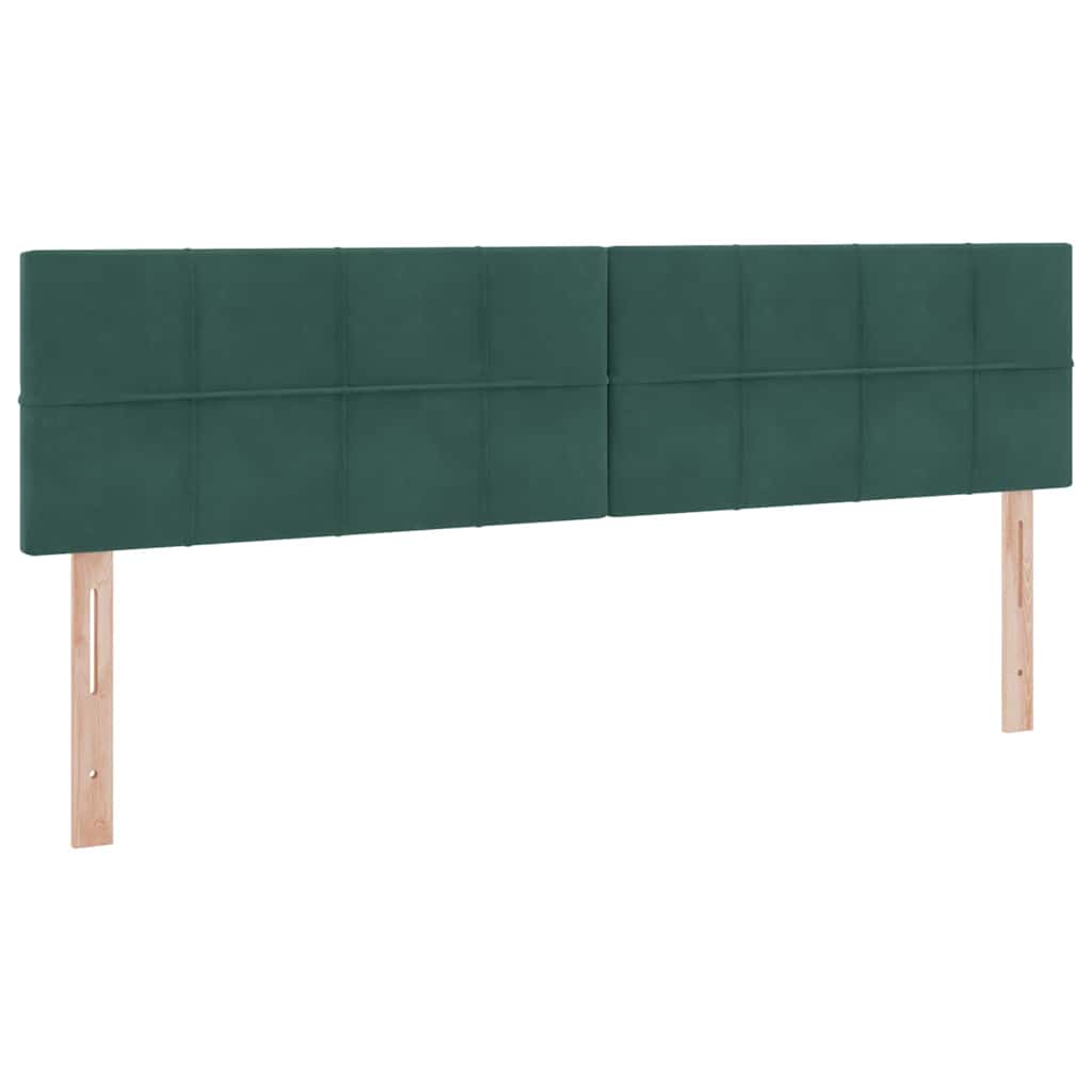 Krevet s LED trakama s pohranom Tamnozelena 200 x 200 cm Baršun