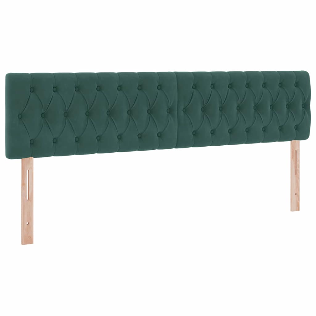 Krevet s LED trakama s pohranom Tamnozelena 180 x 200 cm Baršun