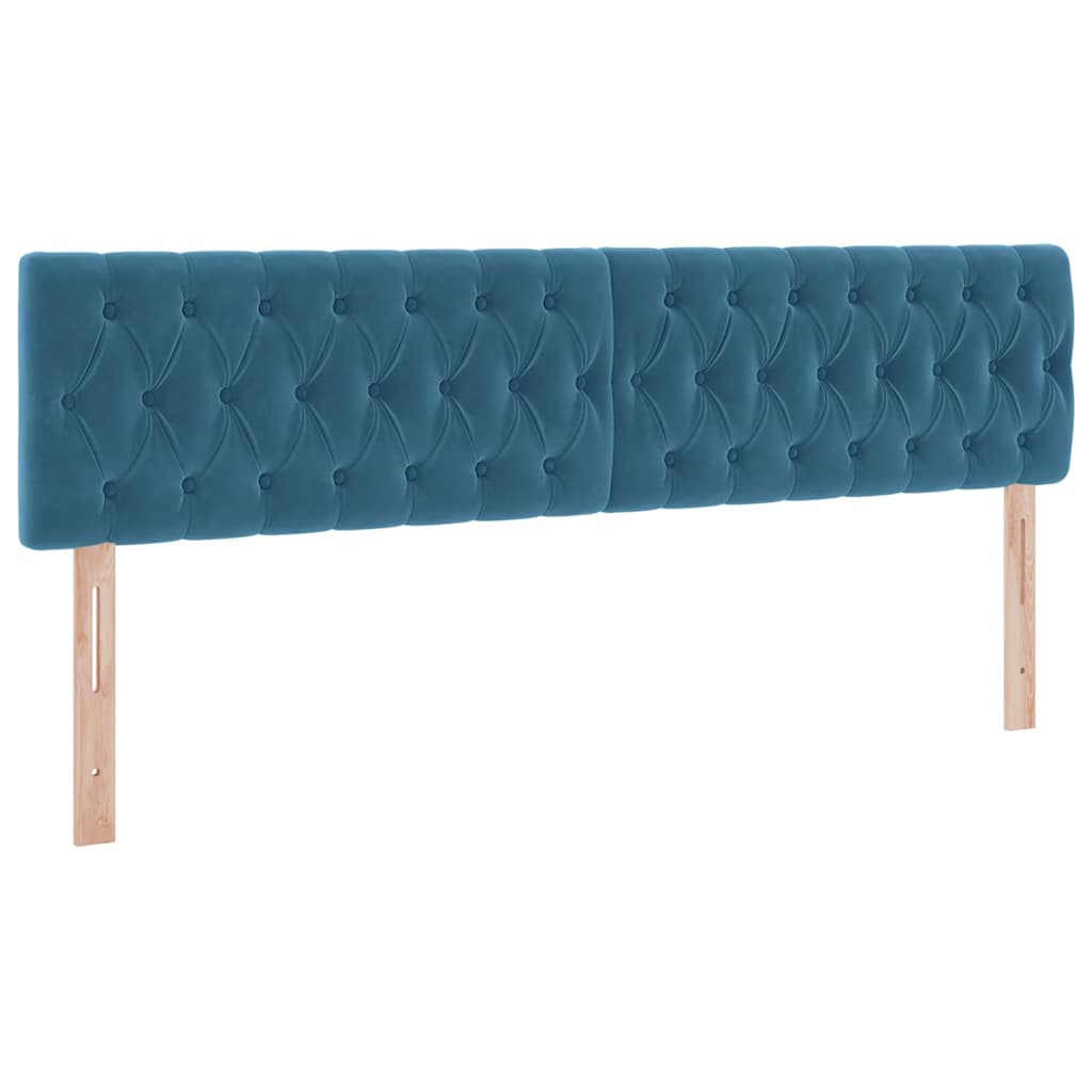 Krevet s LED trakama s pohranom Tamno plava 180 x 200 cm Baršun