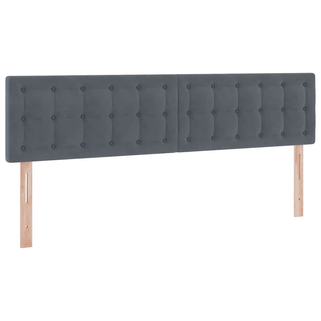 Krevet s LED trakama s pohranom Tamno siva 200 x 200 cm Baršun